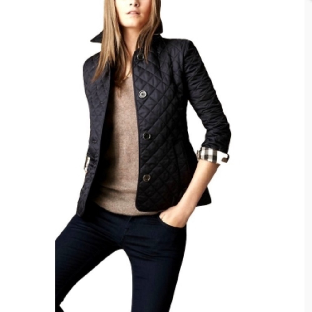 Authentic Burberry diamond quilted black jacket